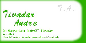 tivadar andre business card